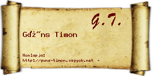 Güns Timon névjegykártya